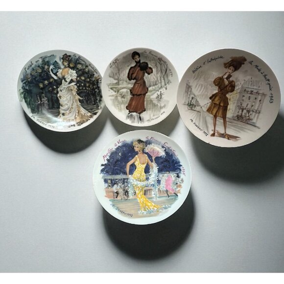 Set Of 4 D'Arceau-Limoges Collector Plates Les Femmes Du Siècle 1875-1943 - Picture 1 of 16